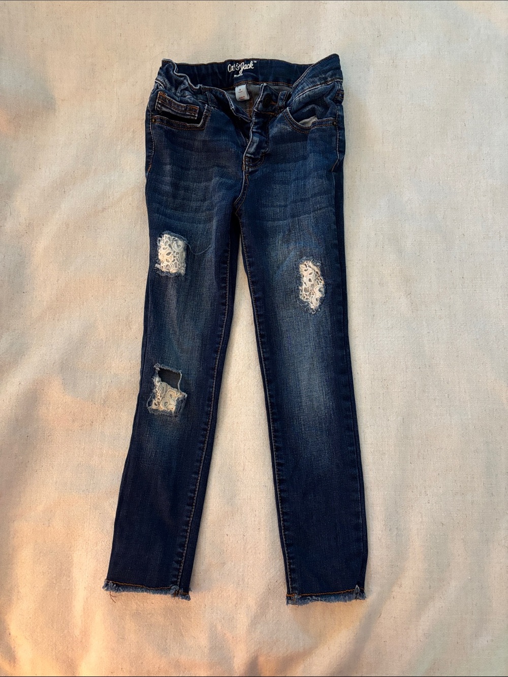 Cat & Jack Dark Blue Distressed Skinny Jeans